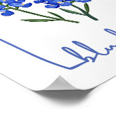 Texas Bluebonnet Wasserfarben Kunst drucken Poster (Ecke)