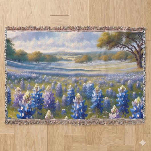 Texas Bluebonnet-Wiesenlandschaft Decke