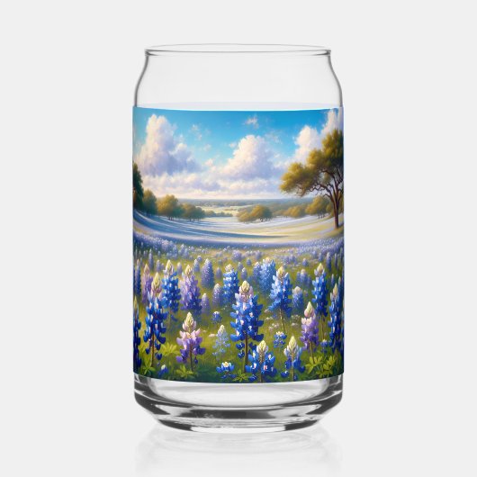 Texas Bluebonnet-Wiesenlandschaft Dosenglas (Vorderseite)