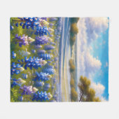 Texas Bluebonnet-Wiesenlandschaft Fleecedecke (Vorderseite (Horizontal))
