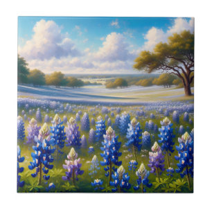 Texas Bluebonnet-Wiesenlandschaft Fliese