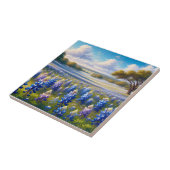 Texas Bluebonnet-Wiesenlandschaft Fliese (Seite)
