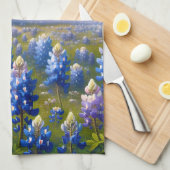 Texas Bluebonnet-Wiesenlandschaft Geschirrtuch (Viertel Falte)