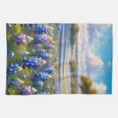 Texas Bluebonnet-Wiesenlandschaft Geschirrtuch (Horizontal)