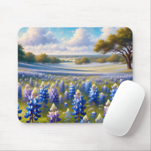Texas Bluebonnet-Wiesenlandschaft Mousepad