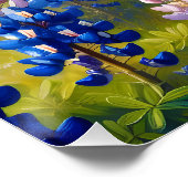 Texas Bluebonnet-Wiesenlandschaft Poster (Ecke)