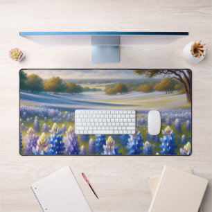 Texas Bluebonnet-Wiesenlandschaft Schreibtischunterlage