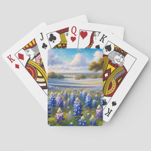 Texas Bluebonnet-Wiesenlandschaft Spielkarten (Rückseite)