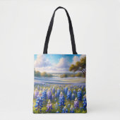 Texas Bluebonnet-Wiesenlandschaft Tasche (Vorderseite)