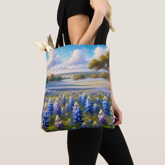 Texas Bluebonnet-Wiesenlandschaft Tasche (Von Nahem)