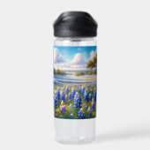 Texas Bluebonnet-Wiesenlandschaft Trinkflasche (Rückseite)
