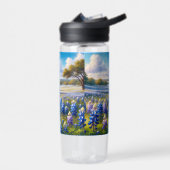 Texas Bluebonnet-Wiesenlandschaft Trinkflasche (Links)