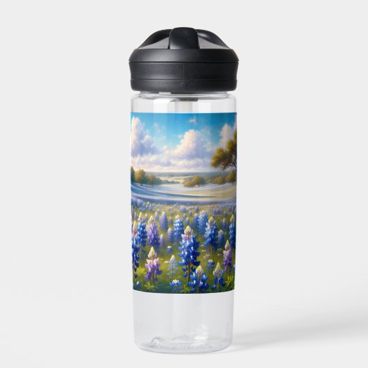 Texas Bluebonnet-Wiesenlandschaft Trinkflasche (Vorderseite)