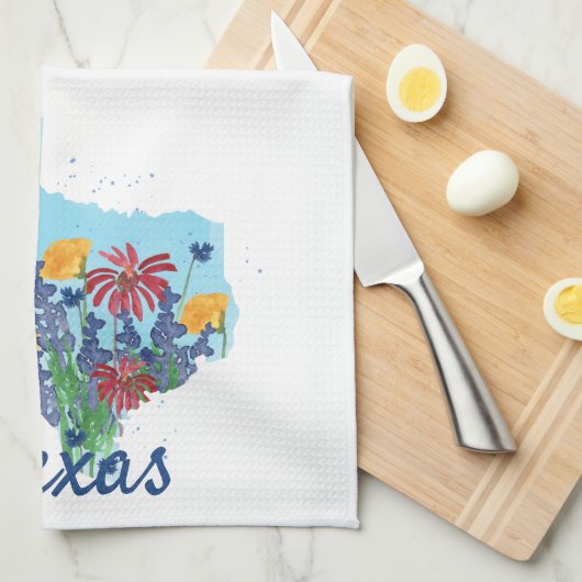 Texas Bluebonnet Wildblume Geschirrtuch (Viertel Falte)