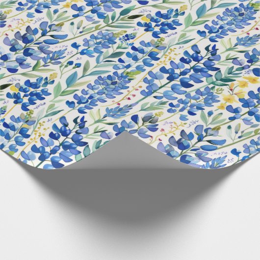 Texas Bluebonnet Wildblume Pattern Geschenkpapier (Ecke)