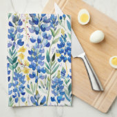 Texas Bluebonnet Wildblume Pattern Geschirrtuch (Viertel Falte)