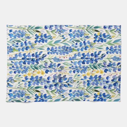 Texas Bluebonnet Wildblume Pattern Geschirrtuch (Horizontal)