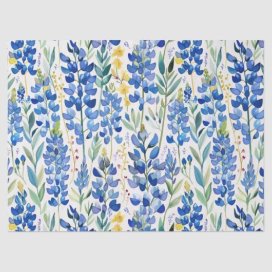 Texas Bluebonnet Wildblume Pattern Seidenpapier (Vorderseite)