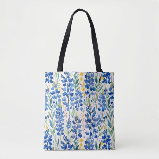 Texas Bluebonnet Wildblume Pattern Tasche (Vorderseite)