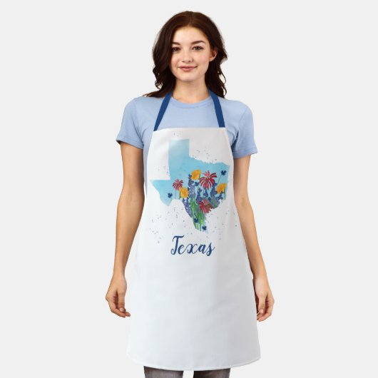 Texas Bluebonnet Wildblume Schürze (Getragen)