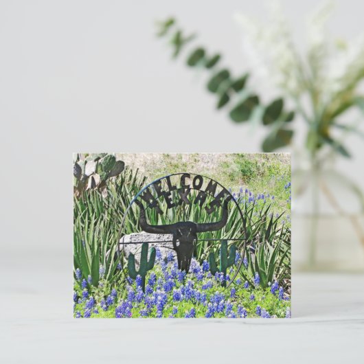 Texas Bluebonnet Willkommen Postkarte (Stehend Vorderseite)
