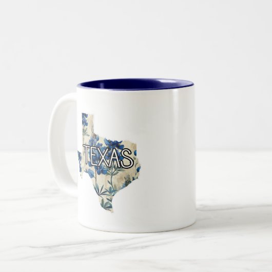 Texas Bluebonnet Zweifarbige Tasse (Vorderseite Links)