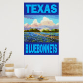 Texas Bluebonnets Art Poster (Küche)