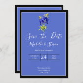 Texas Bluebonnets auf Blue Spring Wedding Rett Dat Einladung (Vorne/Hinten)