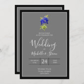 Texas Bluebonnets auf Dunkelgrau, Frühjahrssehen Einladung (Vorne/Hinten)