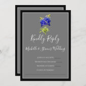 Texas Bluebonnets auf Dunkelgrau, Spring UAWG Einladung (Vorne/Hinten)