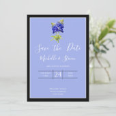 Texas Bluebonnets auf Slate Blue Spring, Rett Date Einladung (Stehend Vorderseite)