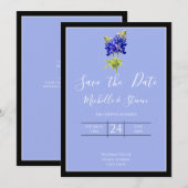 Texas Bluebonnets auf Slate Blue Spring, Rett Date Einladung (Vorne/Hinten)