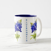 Texas Bluebonnets auf weiße Zwei-Tone-Kaffee-Tasse Zweifarbige Tasse (VorderseiteRechts)