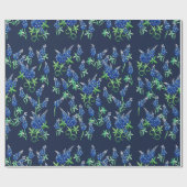 Texas Bluebonnets Bloral Blue Geschenkpapier (Flach)