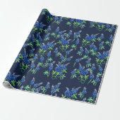 Texas Bluebonnets Bloral Blue Geschenkpapier (Ungerollt)