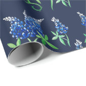 Texas Bluebonnets Bloral Blue Geschenkpapier (Rolleneckpunkt)