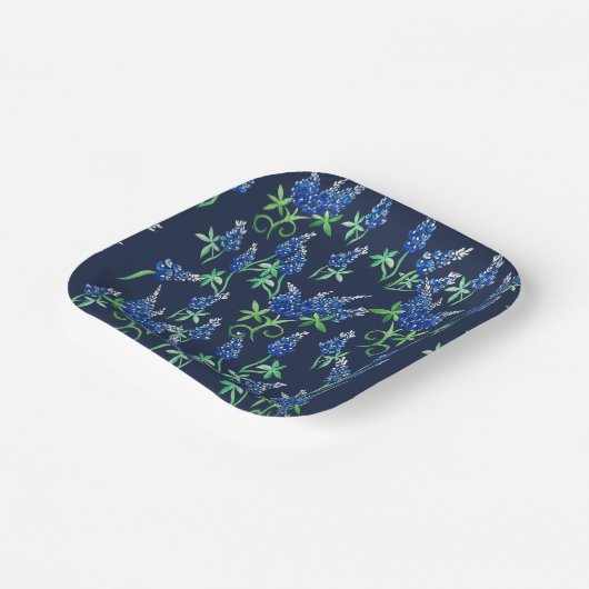 Texas Bluebonnets Bloral Blue Pappteller (Gewinkelt)