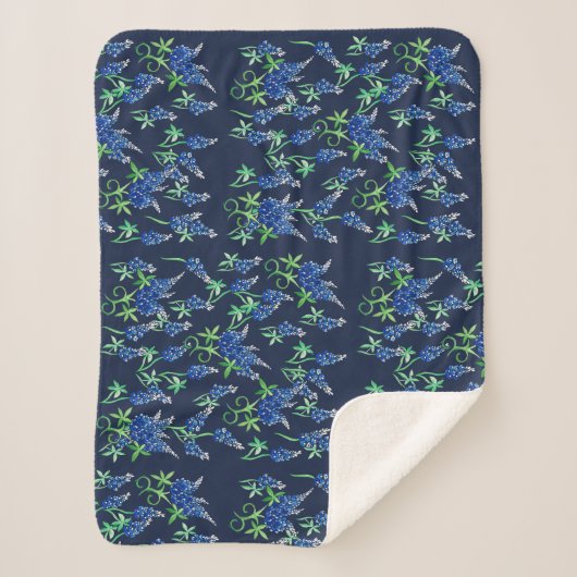 Texas Bluebonnets Bloral Blue Sherpadecke (Vorderseite)