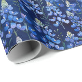 Texas Bluebonnets Bluebonnets Blumenmuster Geschenkpapier (Rolleneckpunkt)