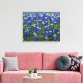 Texas Bluebonnets Feld 2 Stretchierte Canvas Print Leinwanddruck (Insitu (Wohnzimmer))