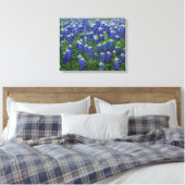 Texas Bluebonnets Feld 2 Stretchierte Canvas Print Leinwanddruck (Insitu (Schlafzimmer))