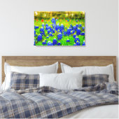Texas Bluebonnets Field Rustic Blue Wildblumen Leinwanddruck (Insitu (Schlafzimmer))