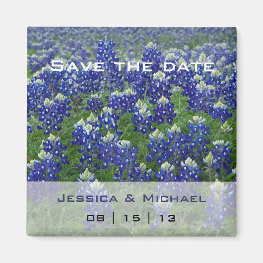 Texas Bluebonnets Flo Wedding Save the Date Magnet (Vorne)