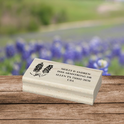 Texas Bluebonnets Floral Wedding Rücksendeadresse Gummistempel