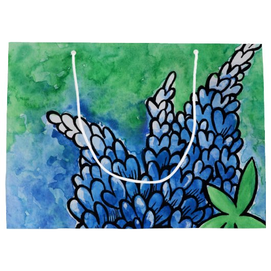 Texas Bluebonnets Große Geschenktüte (Rückseite)