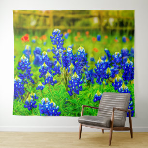 Texas Bluebonnets Hill Wandteppich