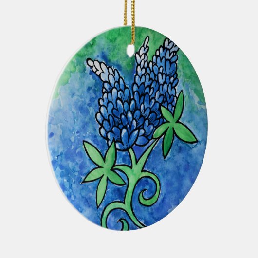 Texas Bluebonnets Keramik Ornament (Rechts)