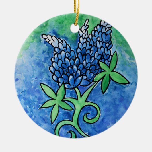 Texas Bluebonnets Keramik Ornament (Vorne)