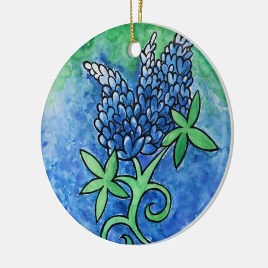 Texas Bluebonnets Keramik Ornament (Links)