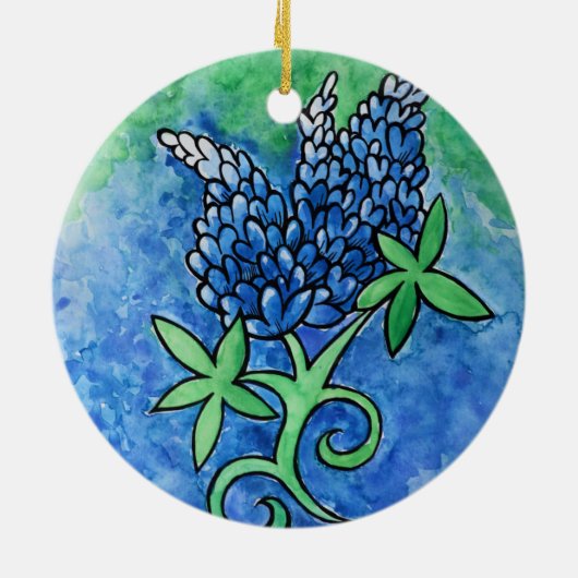 Texas Bluebonnets Keramik Ornament (Hinten)
